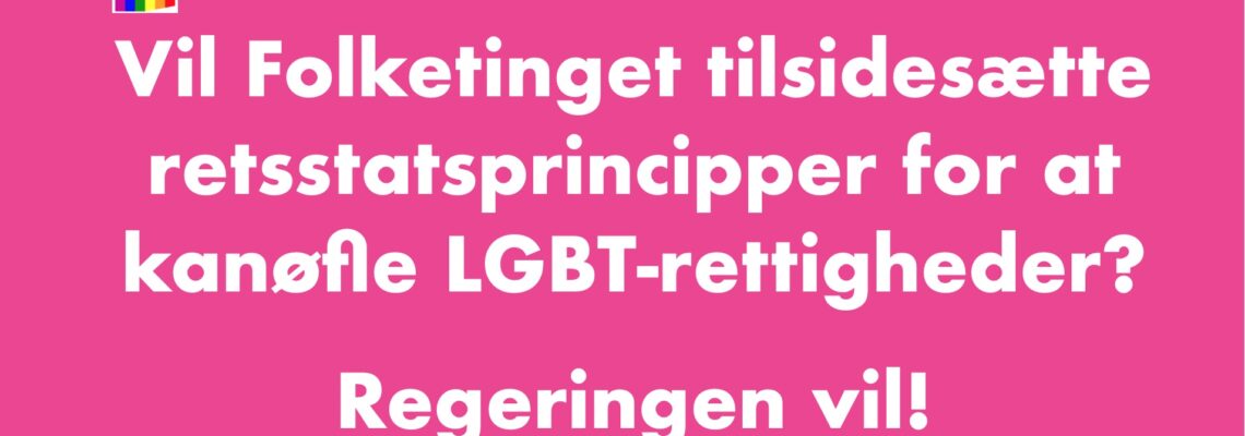 Regeringen vil skrive transpersoner ud af en lov ved at omgå reglerne for lovgivningsprocesser. Det er anti-woke signalpolitik, og Folketinget bør ikke lade sig tage som gidsel.